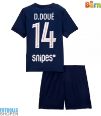 Billiga Paris Saint-Germain Desire Doue #14 Hemmatröja Barn 2025-26 Kortärmad (+ Korta byxor)